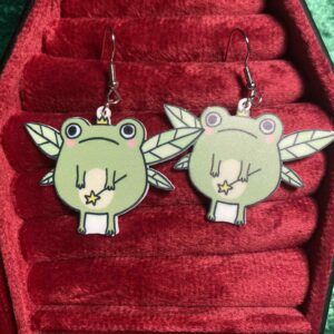 Fairy frog earrings