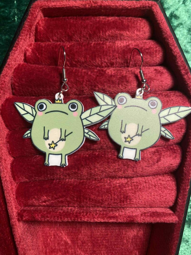 Fairy frog earrings