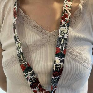 Rose skull lanyard