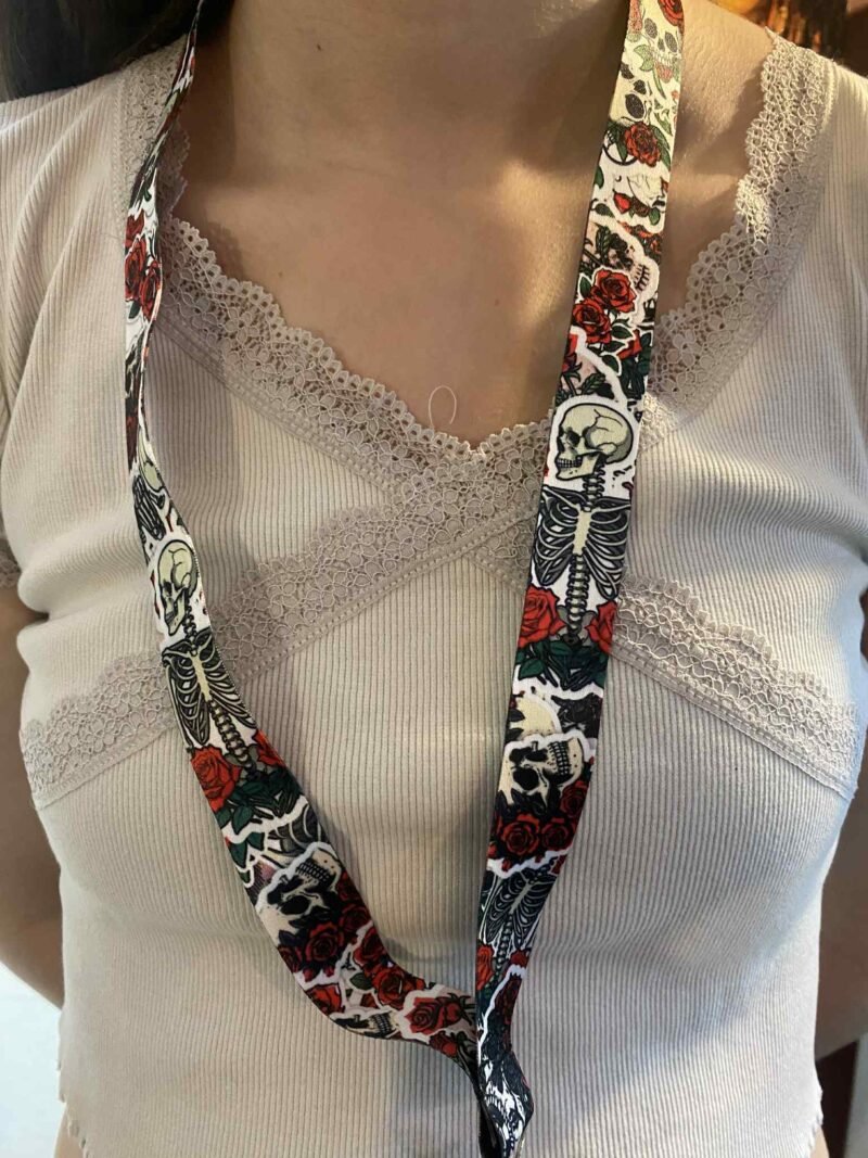 Rose skull lanyard