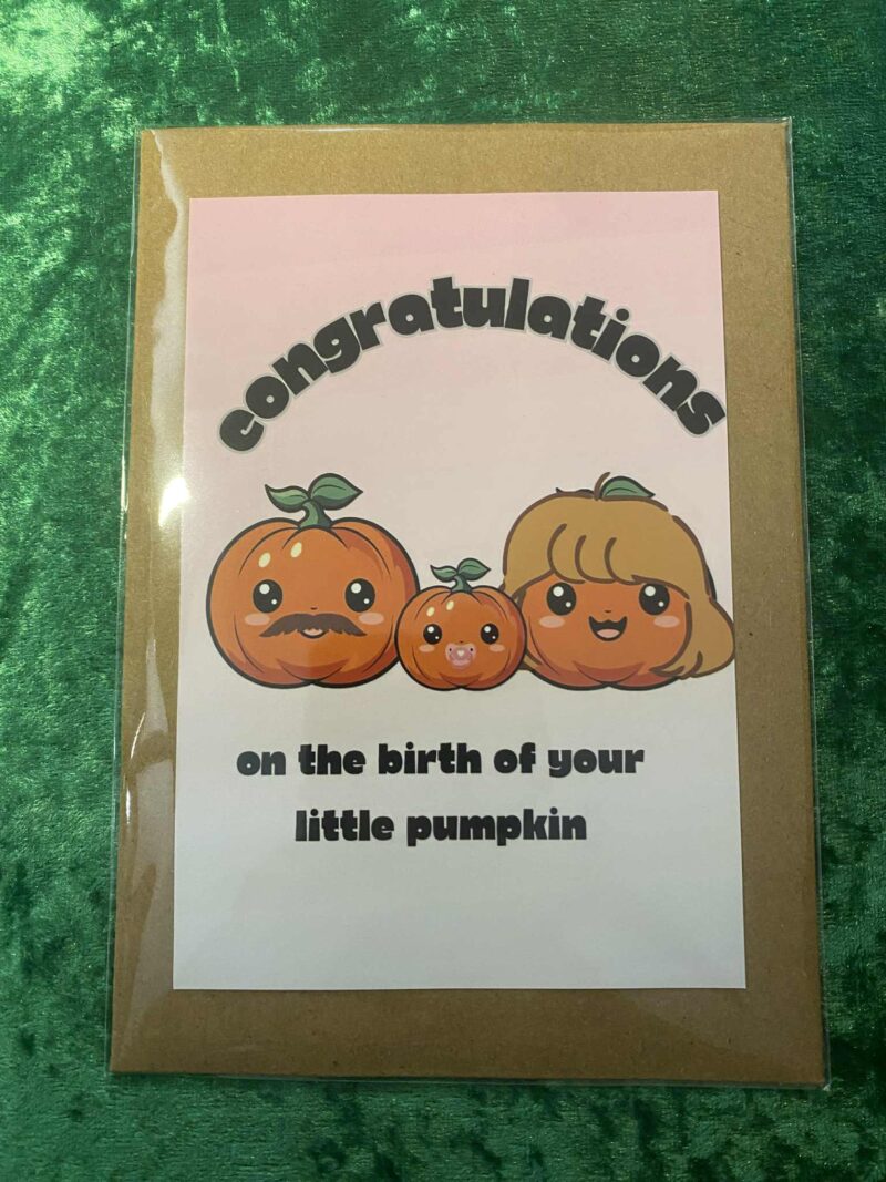 Pumpkin birth card