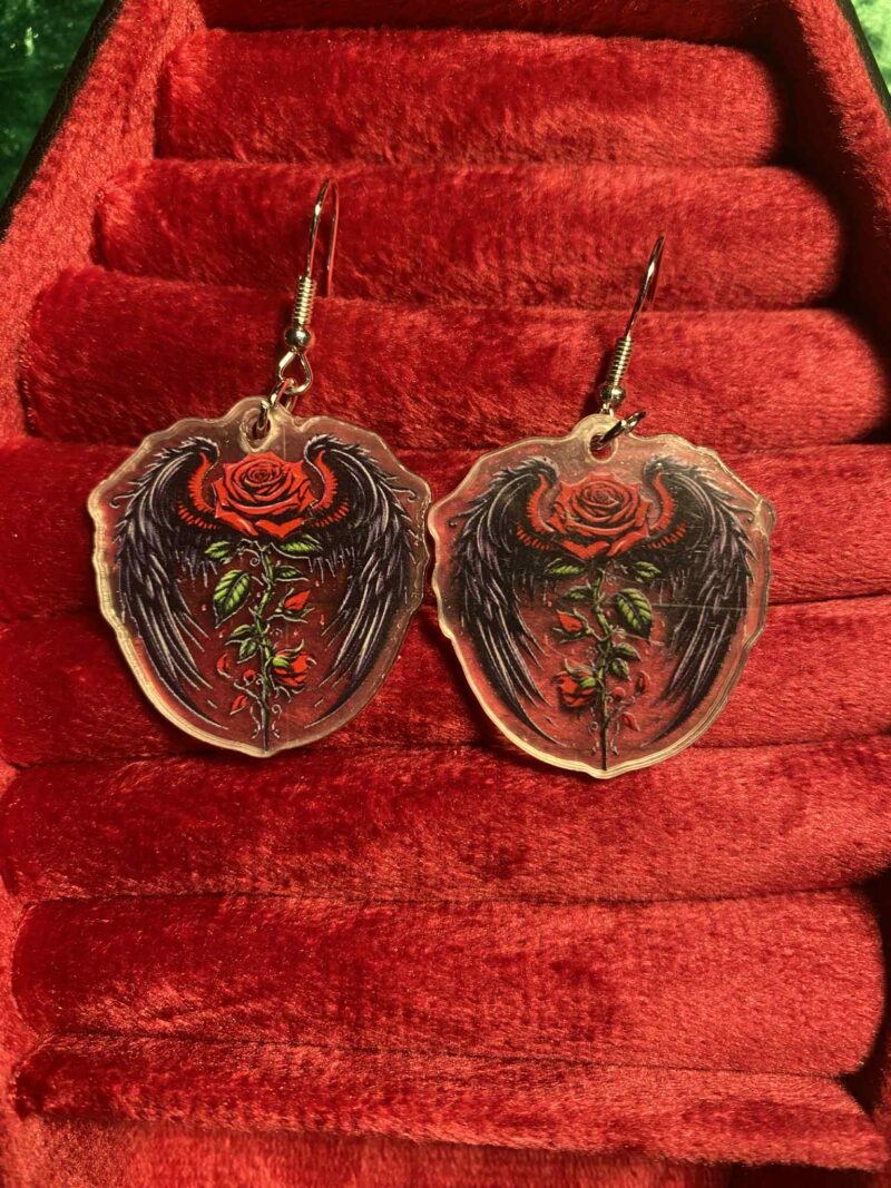 Rose wings earrings