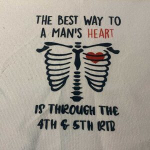 The way to a mans heart tea towel