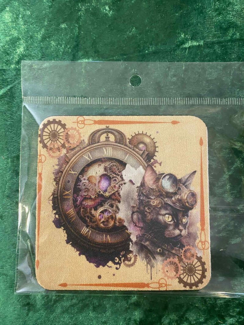 Steam punk cat coaster