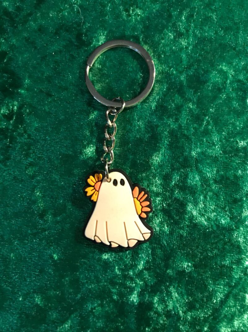 Flower Ghost Keyring