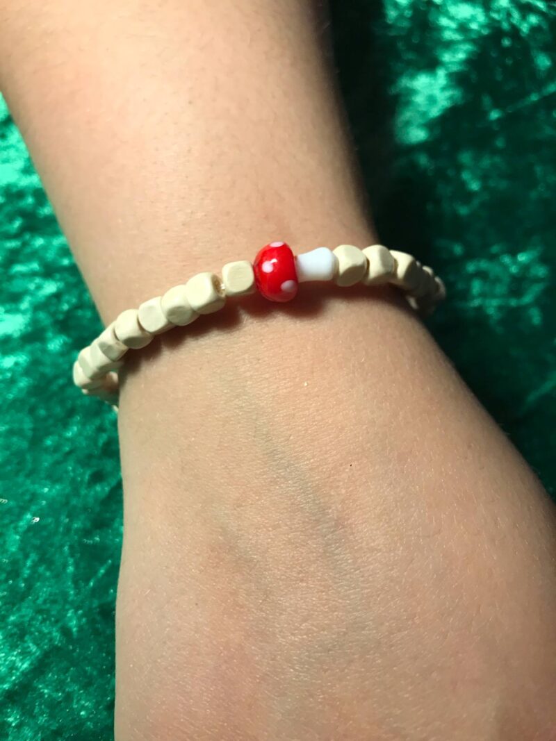 Red Mushroom Bead Bracelet