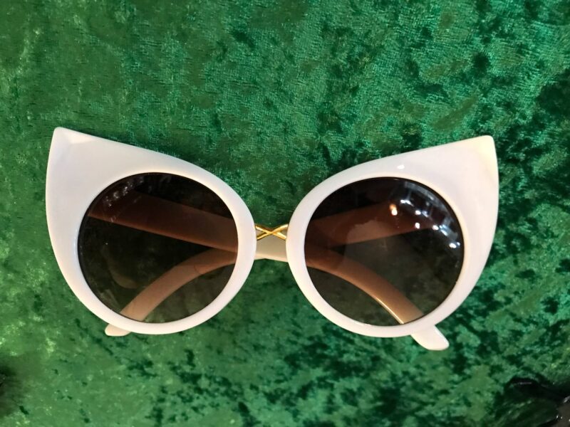 White cat eye sunglasses