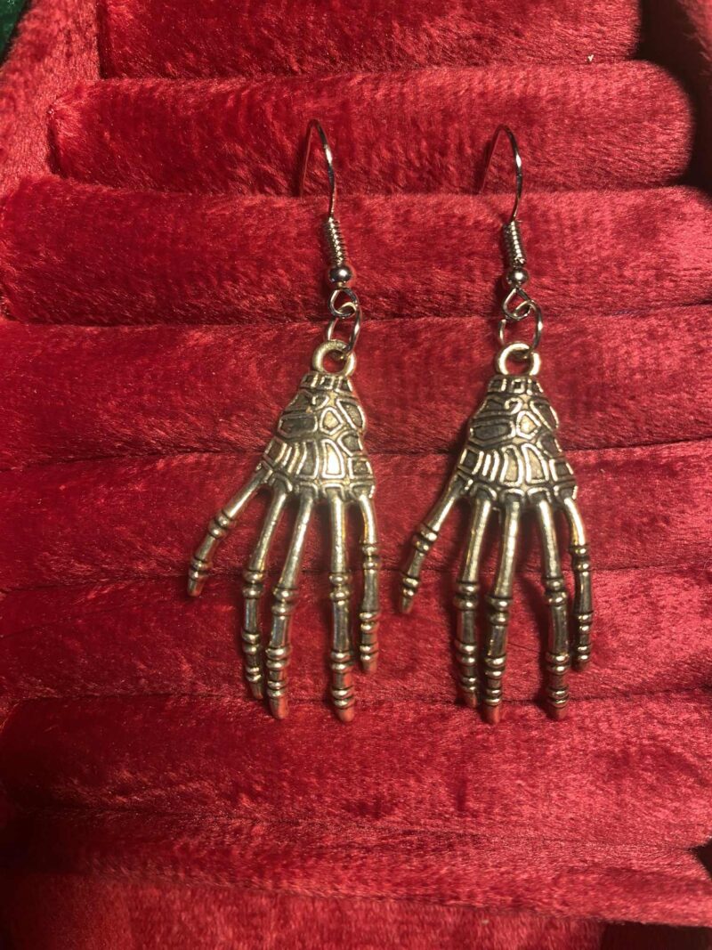 Skeleton hand earrings