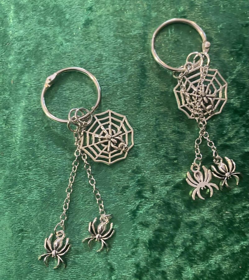 Cobweb and spider boot charms