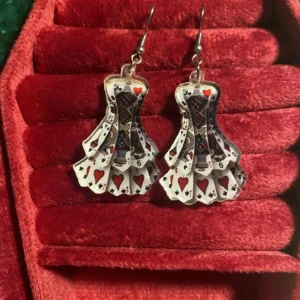 Card dress earrings