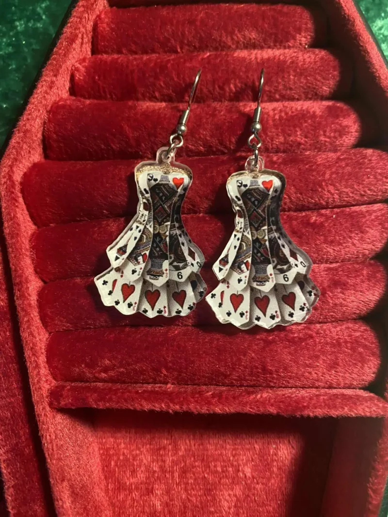 Card dress earrings