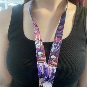 Skull crystal lanyard