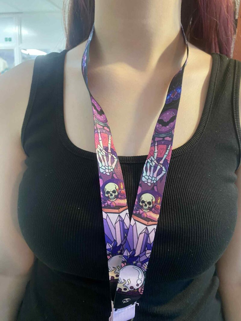 Skull crystal lanyard