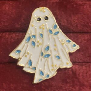 Blue flower ghost pin
