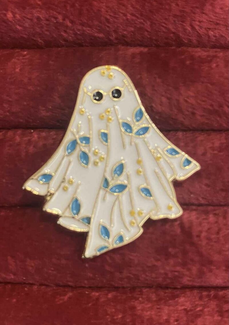 Blue flower ghost pin