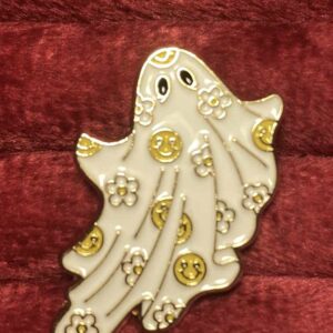 Smiley face ghost pin