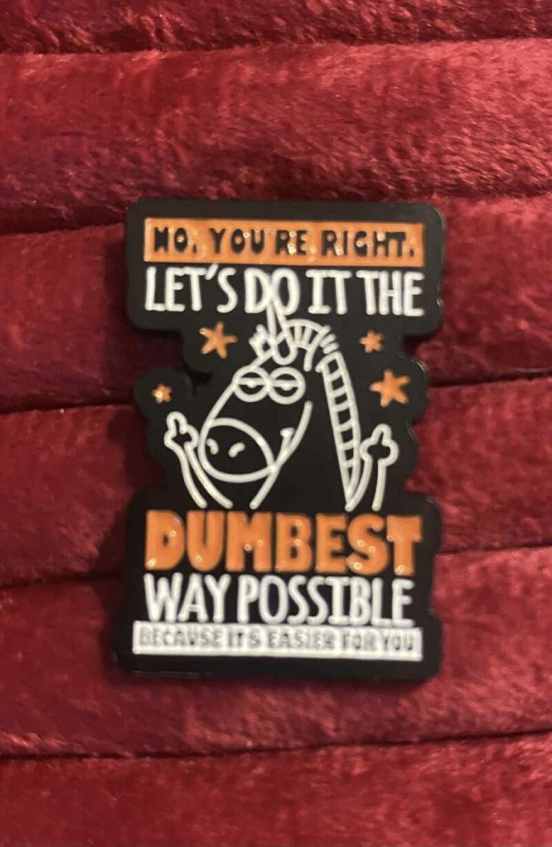 Let's do it the dumbest way pin