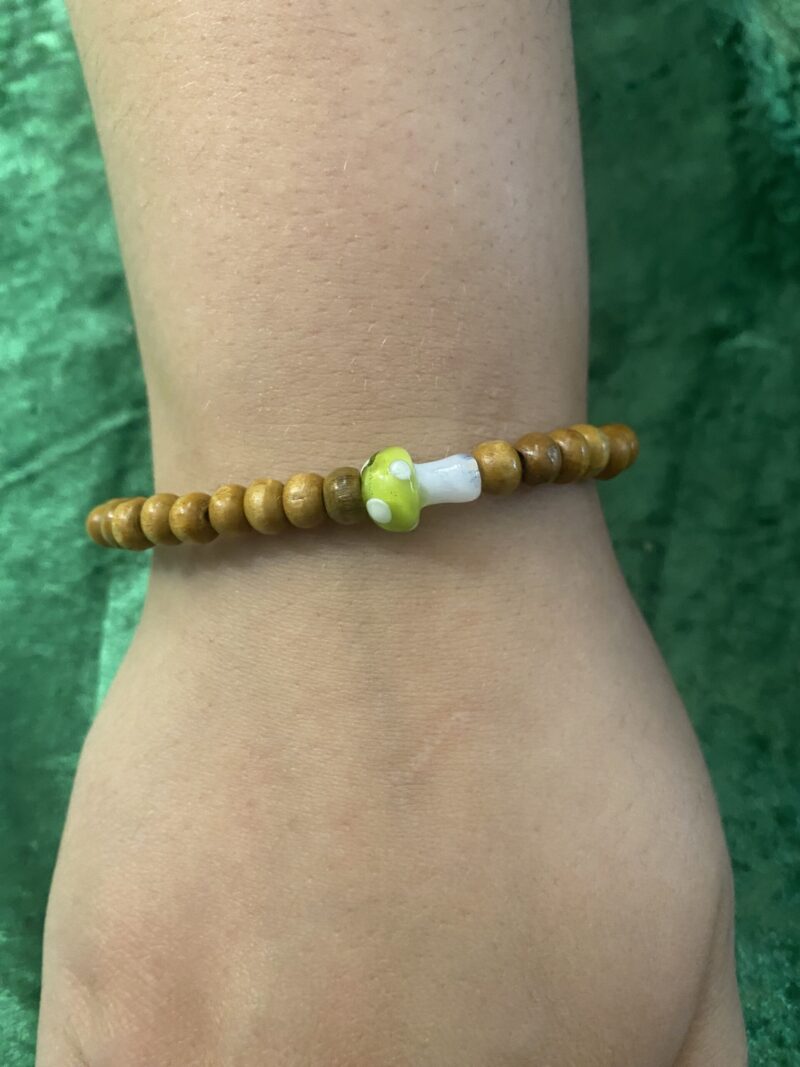 Green Mushroom Bead Bracelet