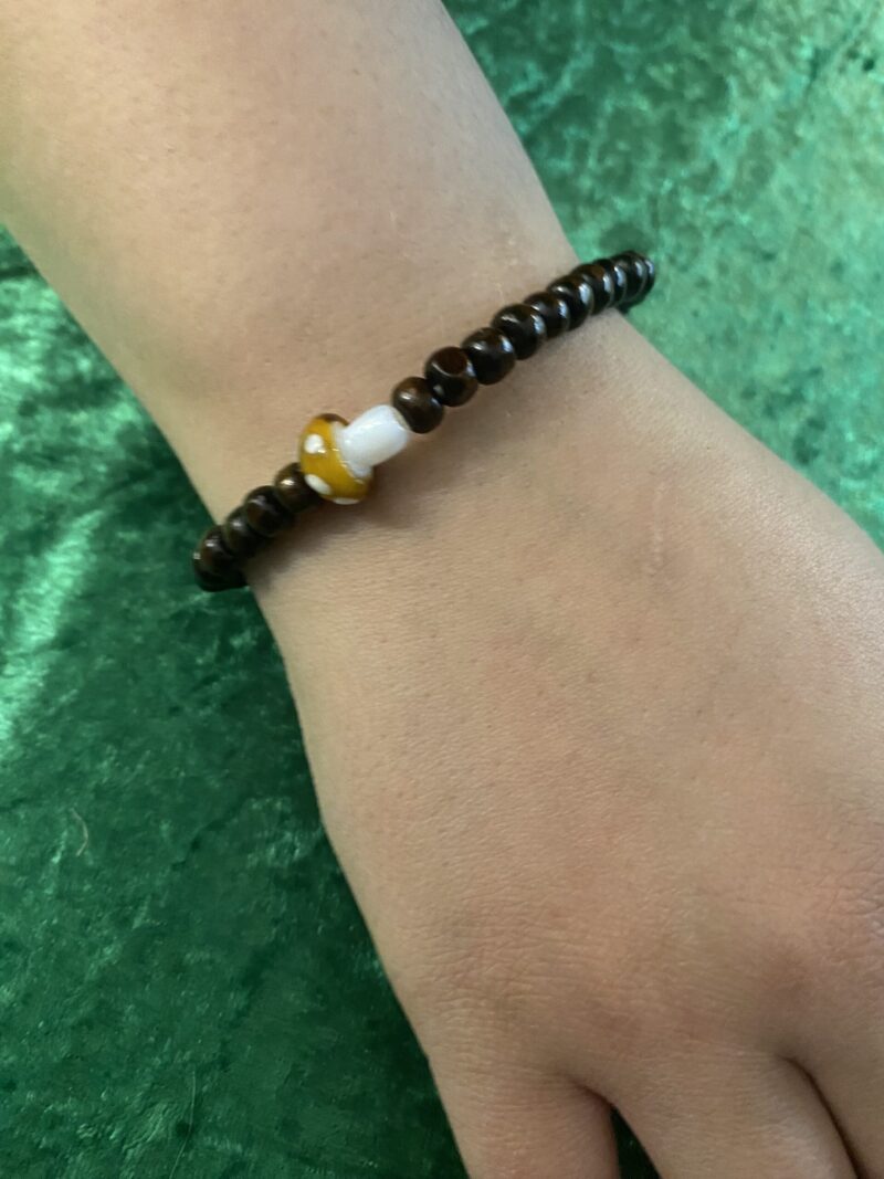 Brown Mushroom bead Bracelet