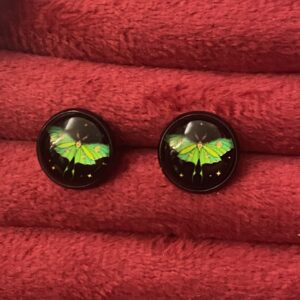 Green butterfly earrings