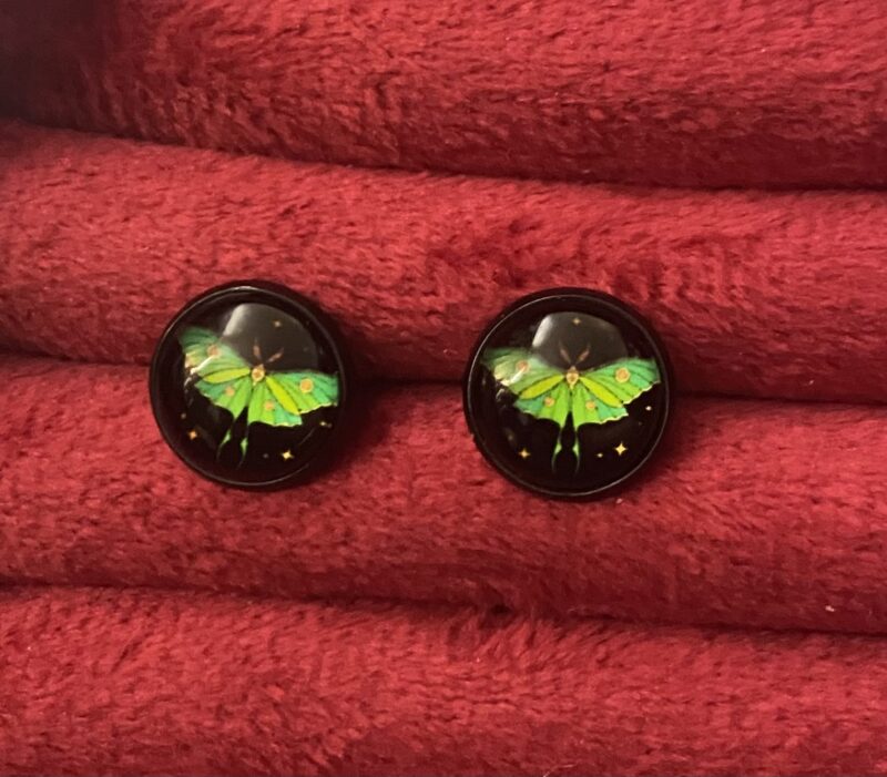 Green butterfly earrings