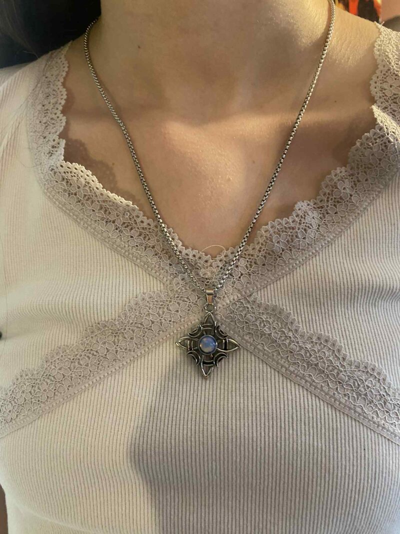 Blue Gem Witches Knot Pendant