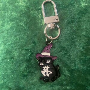 Witchy Black Cat Bag Charm