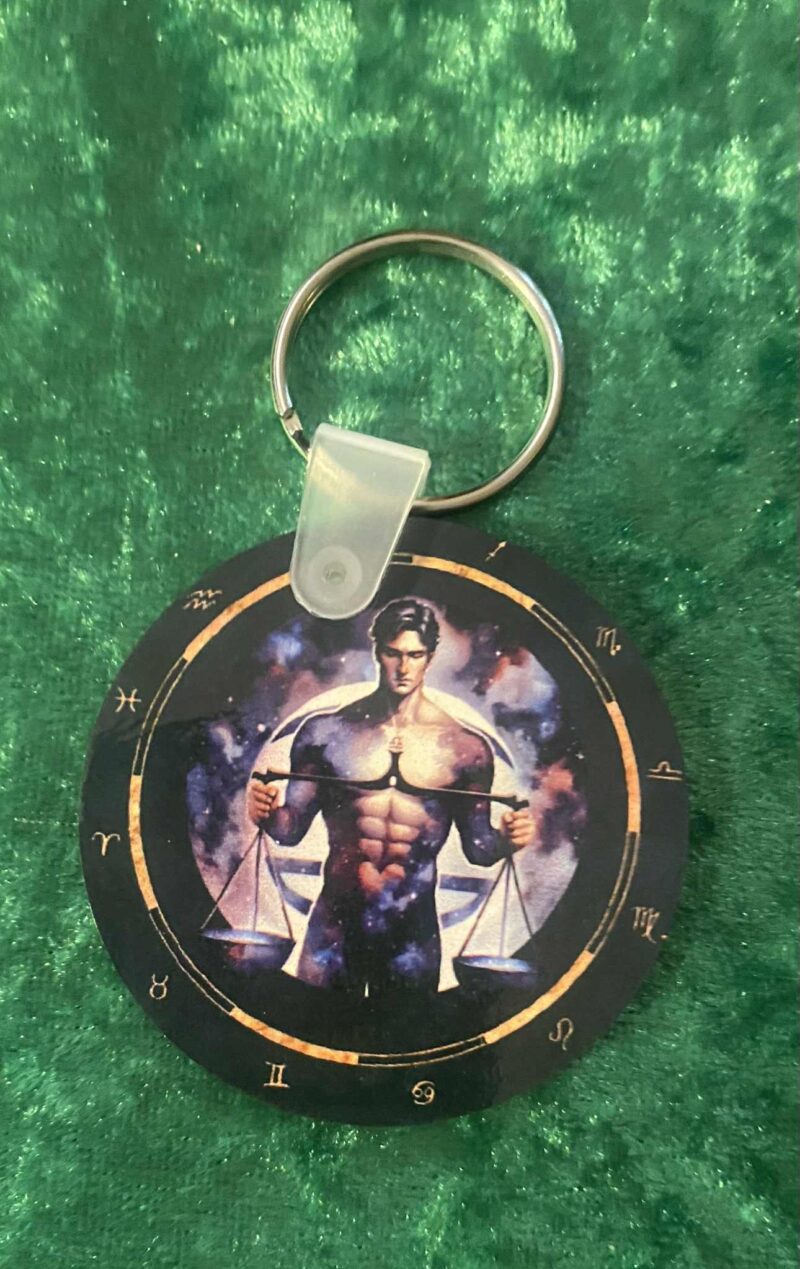 Male Libra Zodiac Keyring