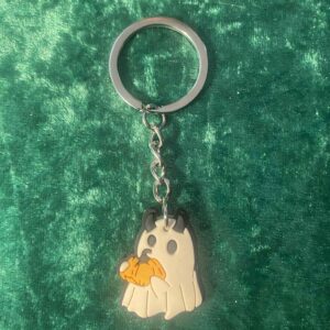 Pumpkin Ghost Keyring