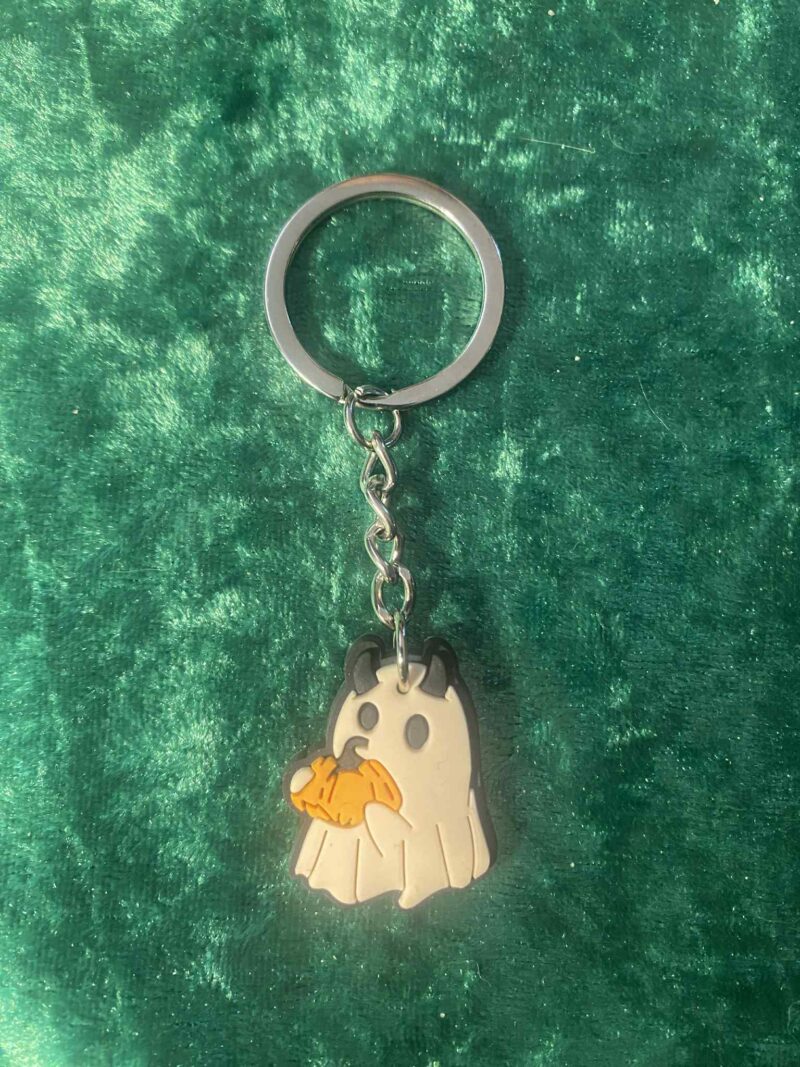 Pumpkin Ghost Keyring