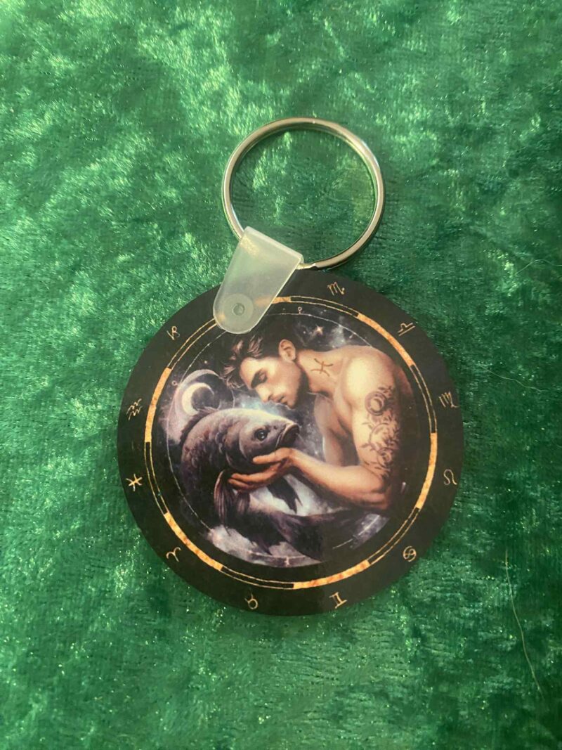 Male Pisces Zodiac Keyring