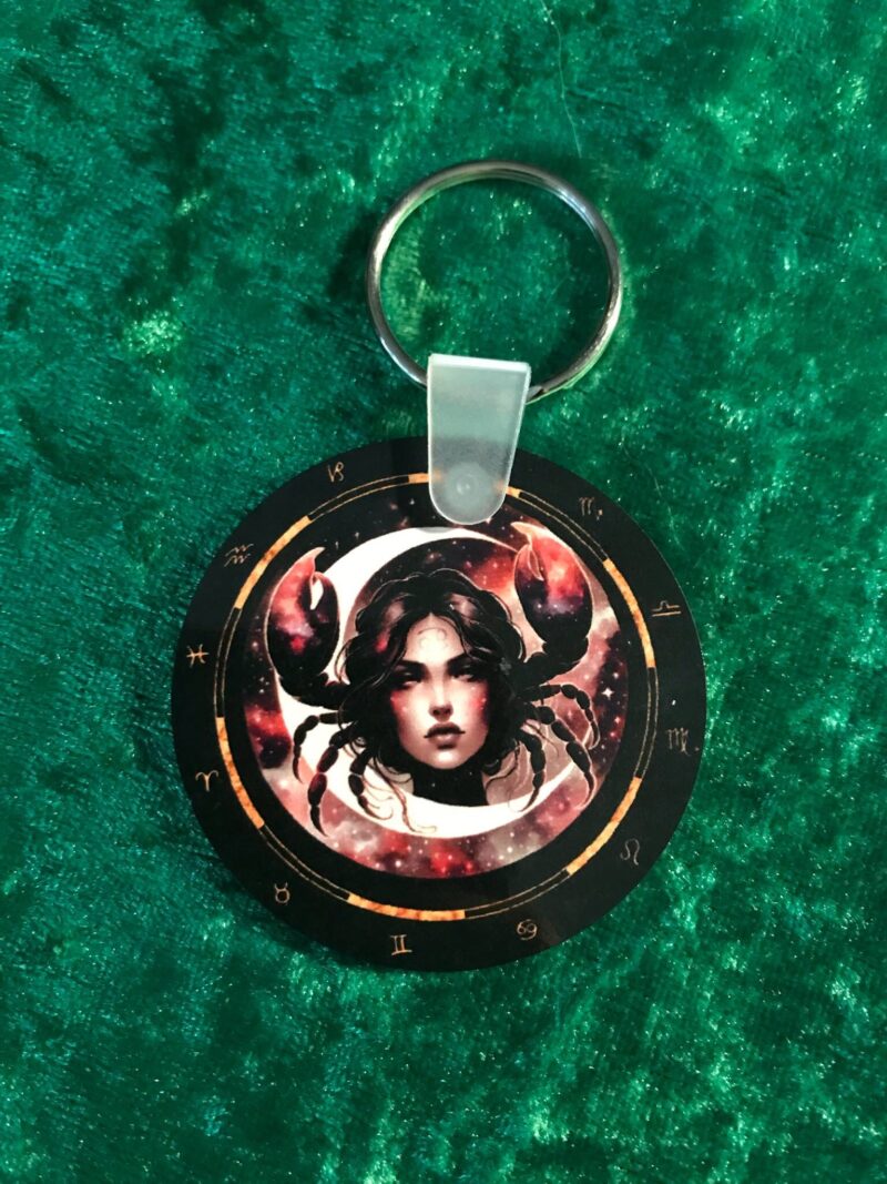 Female Cancer Zodiac Keyring