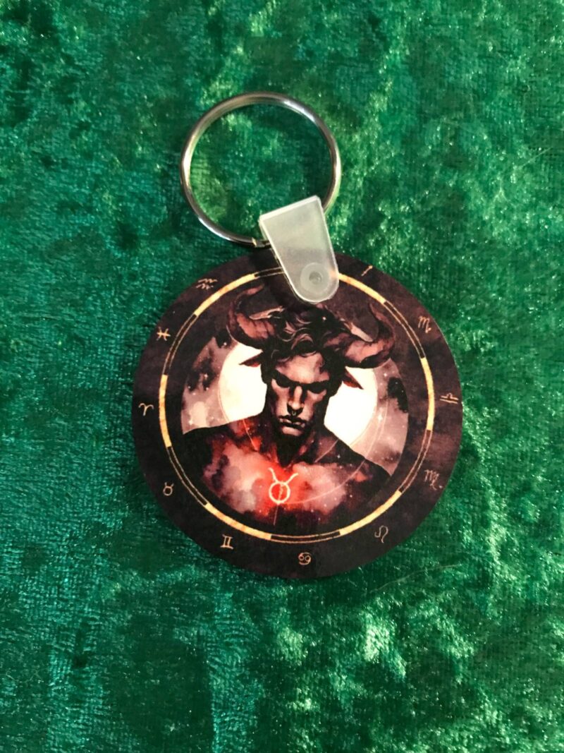 Male Taurus Zodiac Keyring