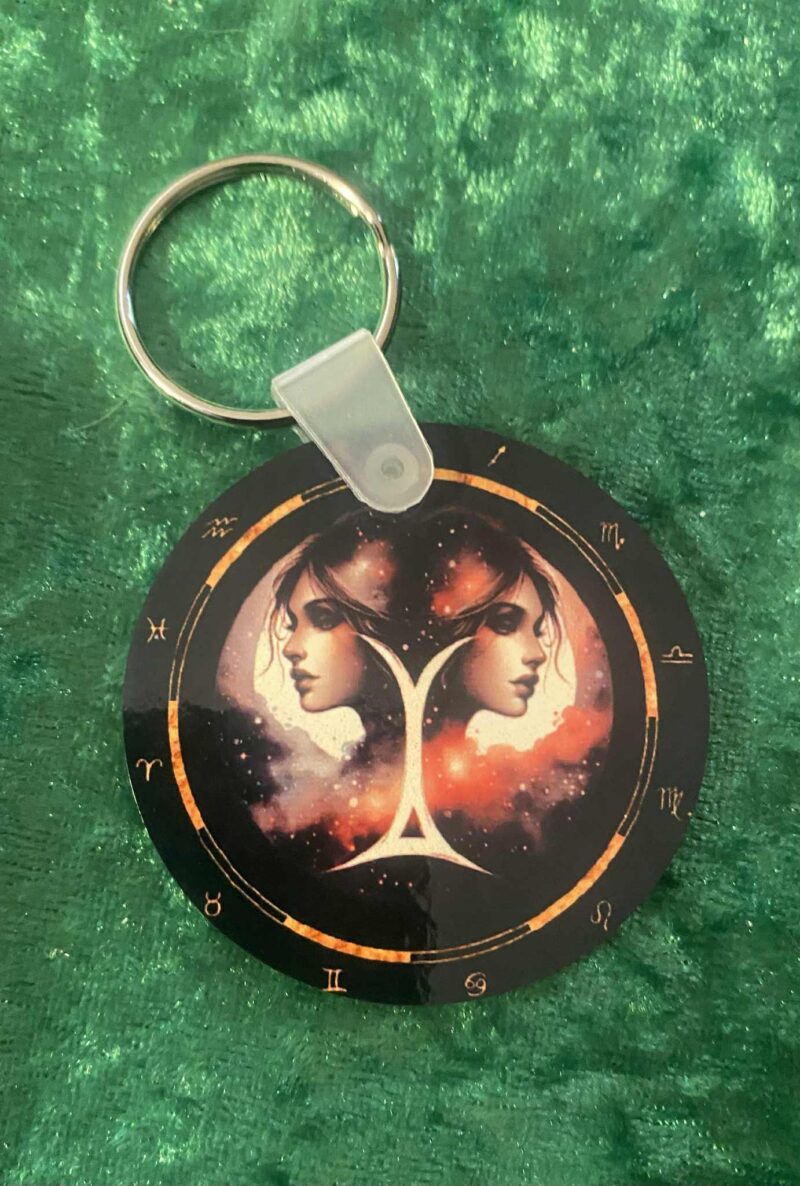 Female Gemini Zodiac Keyring