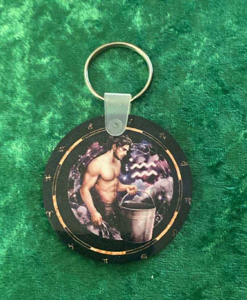 Male Aquarius Zodiac keyring