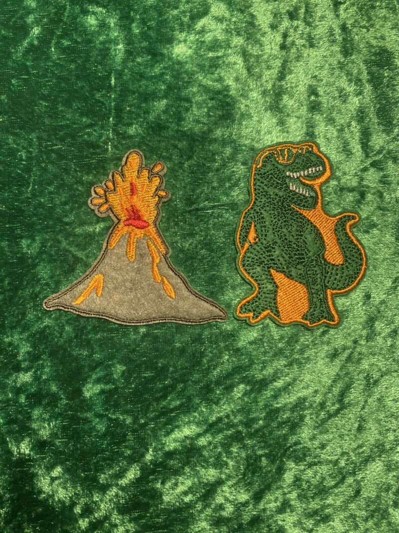 Dino/volcano patch set