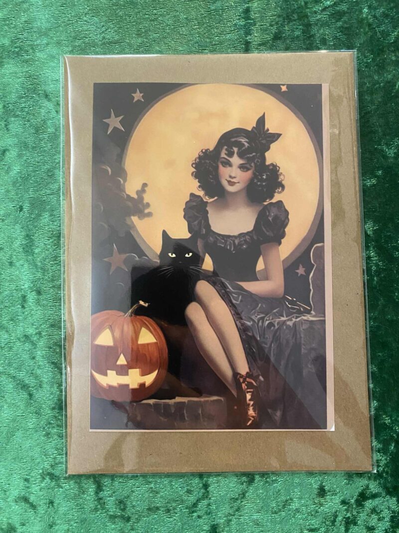 Colourful vintage witch
