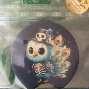 Spooky Peacock car coaster