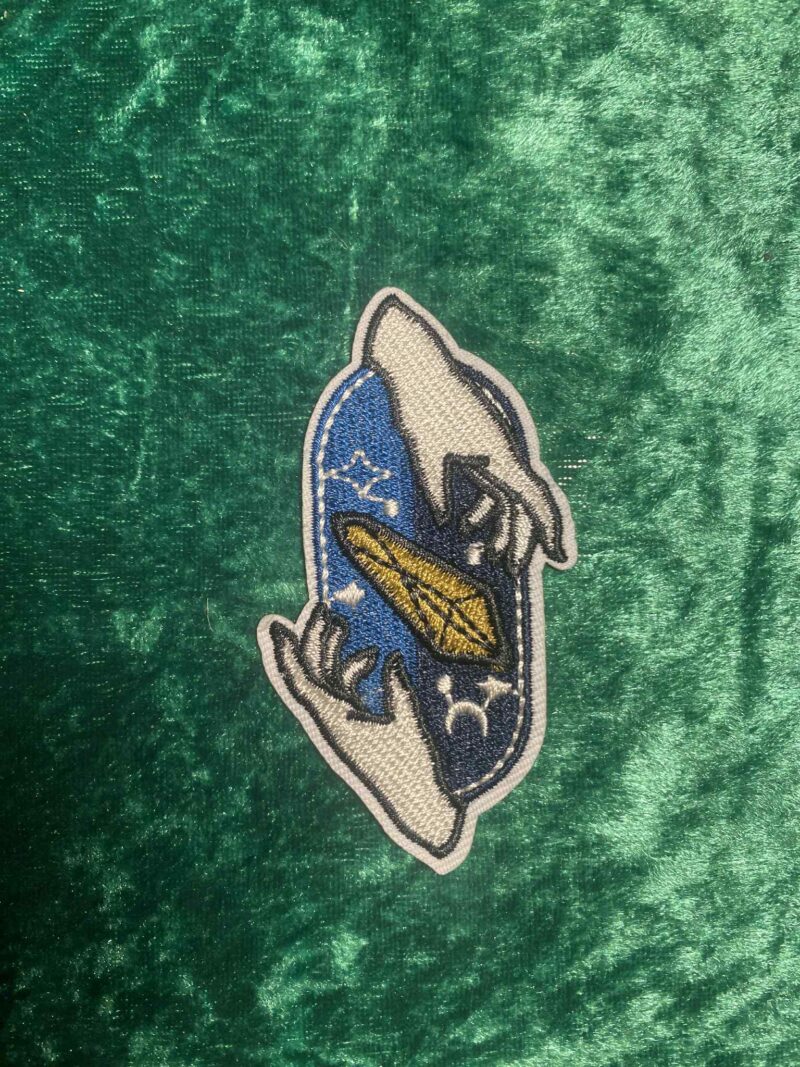 Blue and gold crystal patch