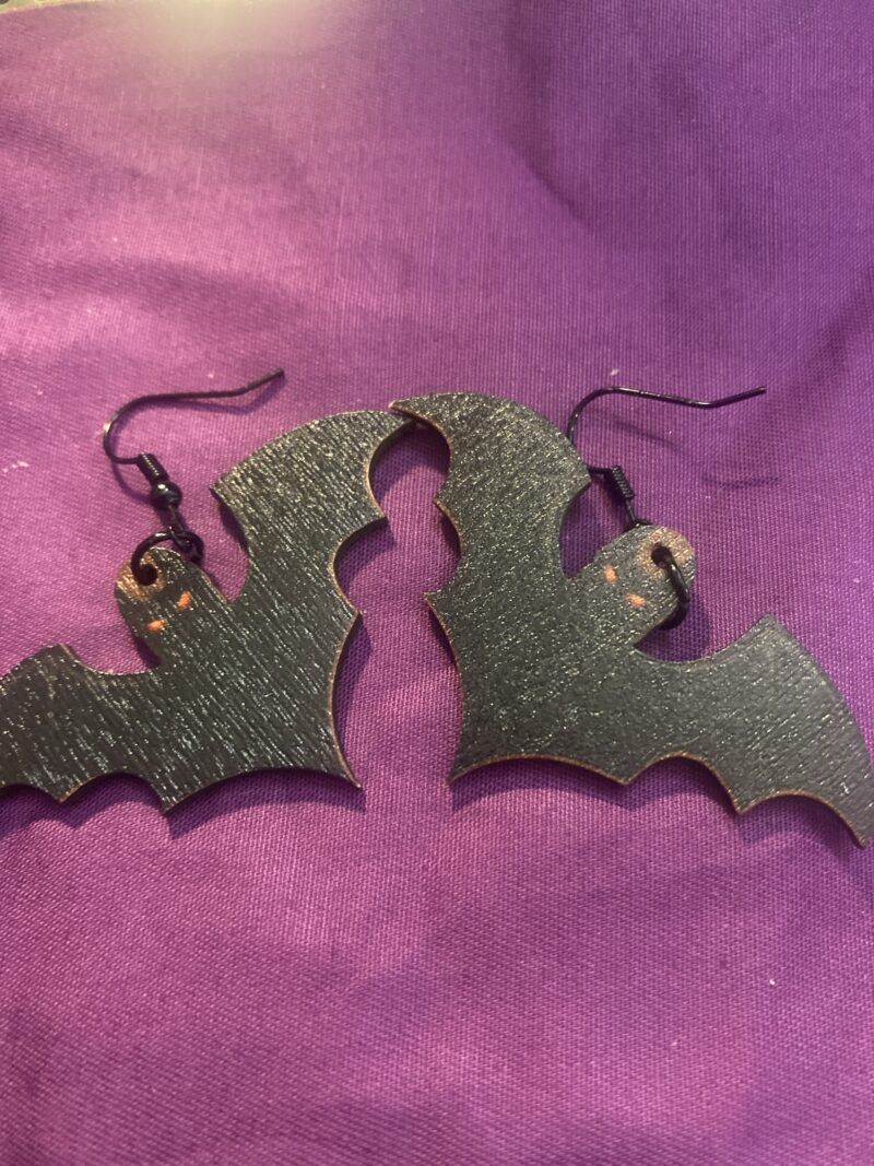 Wooden Bat Earrings