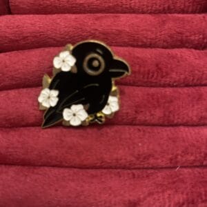 Flower Raven Pin