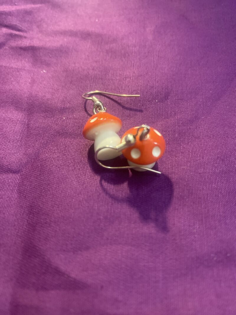 Orange mushroom Earrings