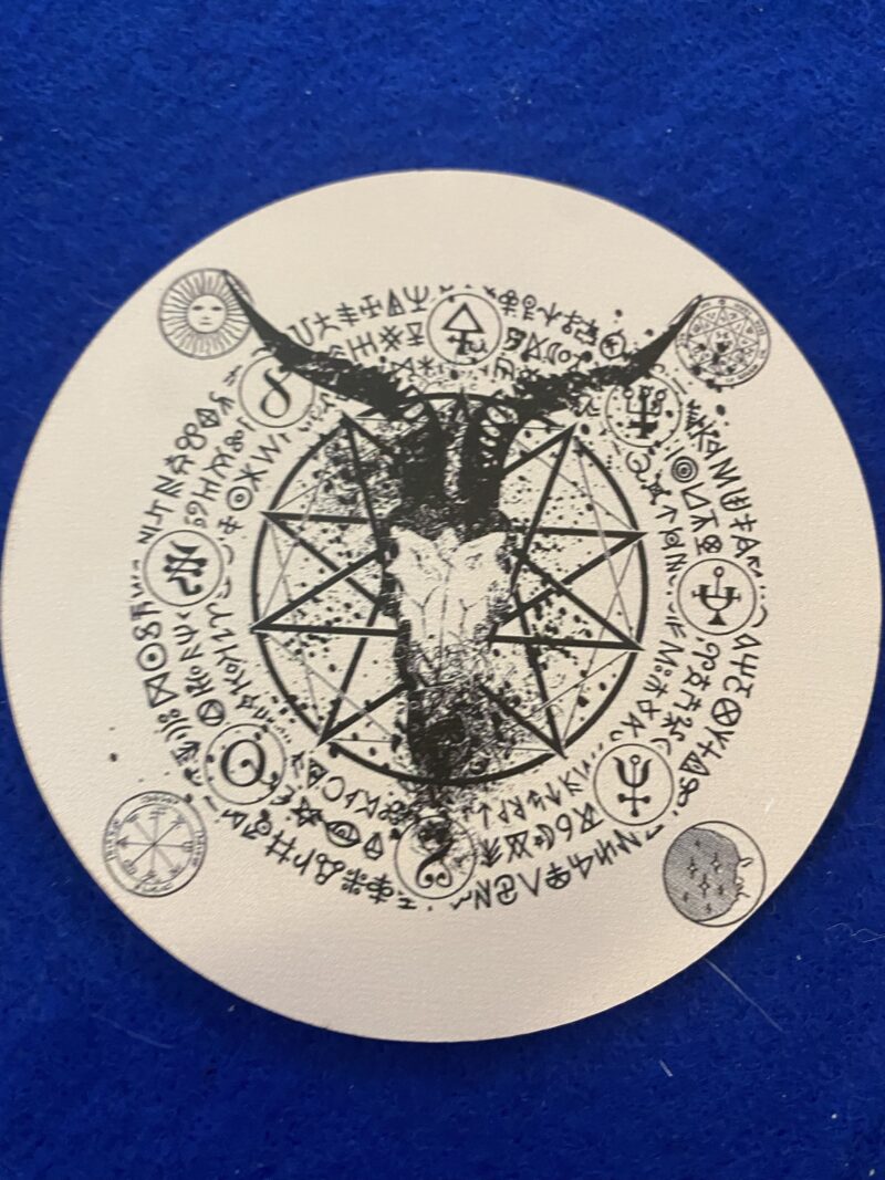 Satanic White Coaster