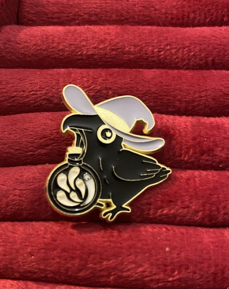 Ghost Bottle Raven Pin
